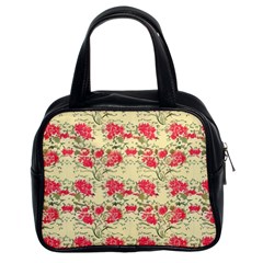 Retro 1880s Flowers Pattern 18 Classic Handbag (two Sides)