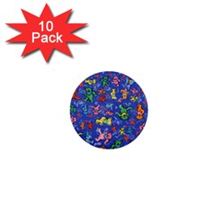 Grateful Dead Dancing Bears Pattern 1  Mini Buttons (10 Pack)  by Salmanaz77