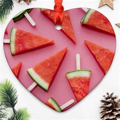 Fruits, Watermelon, Fruit Heart Ornament (two Sides) by kyorashop23