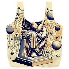 Thinker Sculpture Design Geometric Full Print Recycle Bag (xxl) by Salmanaz77