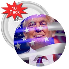 Donald Trump Flag 3  Buttons (10 Pack) 