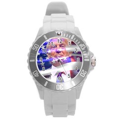 Donald Trump Flag Round Plastic Sport Watch (l) by vintagetrump