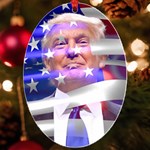 Donald Trump Flag UV Print Acrylic Ornament Oval Front