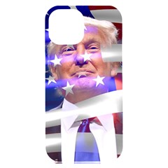 Donald Trump Flag Iphone 15 Plus Black Uv Print Pc Hardshell Case by vintagetrump