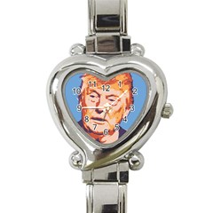 Orange Donald Trump Heart Italian Charm Watch by vintagetrump