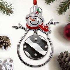 Geometric Design O6 Metal Snowman Ornament by myclothy