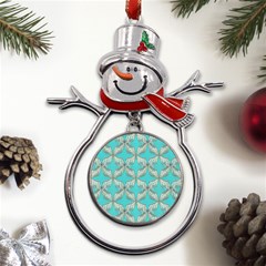 Geometric Design 13 Metal Snowman Ornament by myclothy