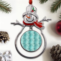 Geometric Design 14 Metal Snowman Ornament by myclothy