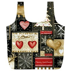 Christmas Reindeer Full Print Recycle Bag (xl) by Posterlux