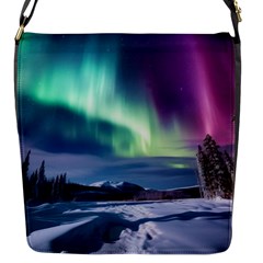 Northern Lights Aurora Night Nature Flap Closure Messenger Bag (s) by Posterlux