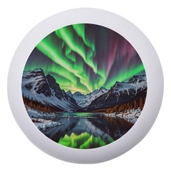 Lake Mountains Aorora Northern Lights Snow Dento Box With Mirror by Paksenen