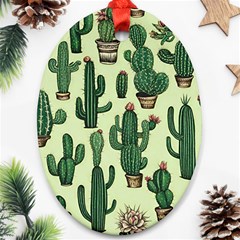 Cactus  Oval Ornament (two Sides)