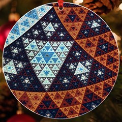 Fractal Triangle Geometric Abstract Pattern Uv Print Acrylic Ornament Round by Cemarart