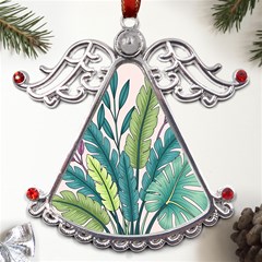 Illustrations Plants Nature Leaves Metal Angel With Crystal Ornament by Salmanaz77