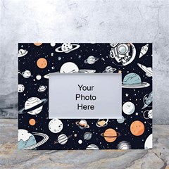 Space Galaxy Universe Stars Sky White Tabletop Photo Frame 4 x6  by Paksenen