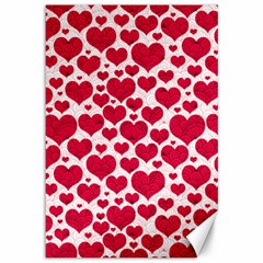 Hearts Valentine Pattern Seamless Canvas 12  X 18  by Bedest