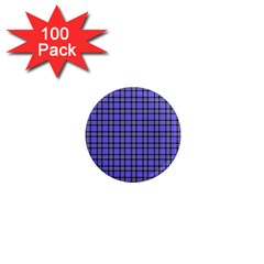 Blue Tartan Plaid 1 1  Mini Magnets (100 Pack)  by dressshop