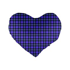 Blue Tartan Plaid 1 Standard 16  Premium Heart Shape Cushions by dressshop