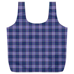 Purple Plaid Tartan 1 Full Print Recycle Bag (xxl) by dressshop