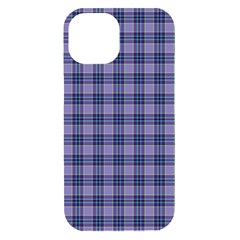 Purple Plaid Tartan 1 Iphone 15 Black Uv Print Pc Hardshell Case by dressshop