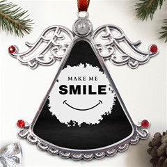 Black And White Simple Make Me Smile T Shirt 20250203 014057 0000 Metal Angel With Crystal Ornament by Cowcow2005