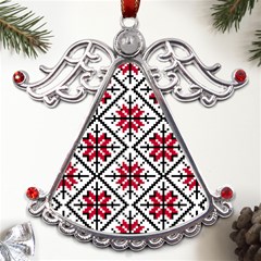 Ukrainian Folk Seamless Pattern Ornament Ethnic Ornament Border Element Traditional Art Metal Angel With Crystal Ornament by Grandong