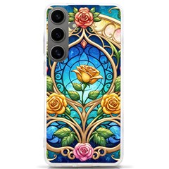 Roses Floral Stained Glass Vibrant Samsung Galaxy S24 Ultra 6 9 Inch Tpu Uv Case by Grandong