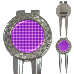 Purple Plaid Tartan 3 3-in-1 Golf Divots by dressshop