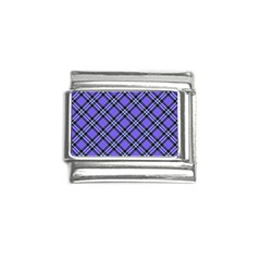 Blue Tartan Plaid 1 Diagonal Italian Charm (9mm) by dressshop