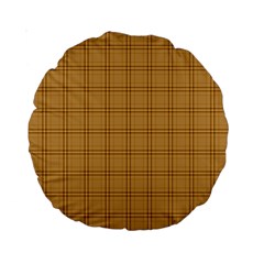 Autumn Fall Plaid Tartan 1 Standard 15  Premium Round Cushions by dressshop