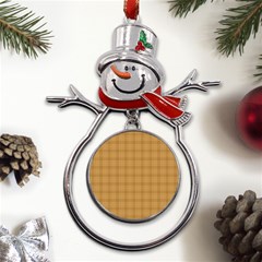 Autumn Fall Plaid Tartan 1 Metal Snowman Ornament by dressshop