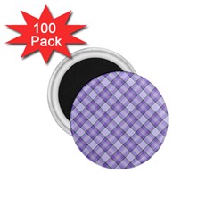 Purple Plaid Tartan 2 Diagonal 1 75  Magnets (100 Pack)  by dressshop