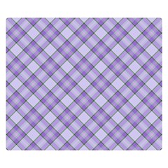 Purple Plaid Tartan 2 Diagonal Premium Plush Fleece Blanket (small) by dressshop