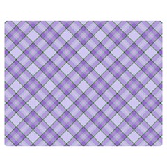 Purple Plaid Tartan 2 Diagonal Premium Plush Fleece Blanket (medium) by dressshop