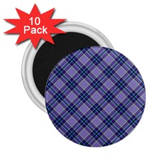 Purple Plaid Tartan 1 Diagonal 2 25  Magnets (10 Pack)  by dressshop