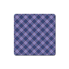 Purple Plaid Tartan 1 Diagonal Square Magnet by dressshop