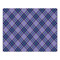 Purple Plaid Tartan 1 Diagonal Premium Plush Fleece Blanket (large) by dressshop