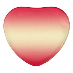 Crimson Red To Cream Yellow Bilinear Gradient Heart Glass Fridge Magnet (4 Pack) by GradientsOmbre