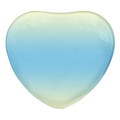 Cream Yellow To Baby Blue Bilinear Gradient Heart Glass Fridge Magnet (4 Pack) by GradientsOmbre