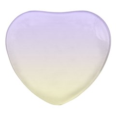 Pale Violet To Cream Yellow Linear Gradient Heart Glass Fridge Magnet (4 Pack) by GradientsOmbre