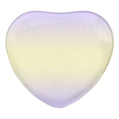 Pale Violet To Cream Yellow Bilinear Gradient Heart Glass Fridge Magnet (4 Pack) by GradientsOmbre