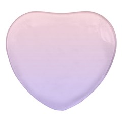 Pale Pink To Pale Violet Linear Gradient Heart Glass Fridge Magnet (4 Pack) by GradientsOmbre