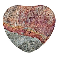 Red And Gray Rock Texture Print Heart Glass Fridge Magnet (4 Pack) by dflcprintsclothing