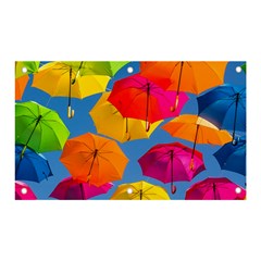 Umbrella, Colorful, Positive, Sky, Rainbow Banner And Sign 5  X 3  by kyorashop23