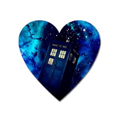 Tardis Doctor Who Space Galaxy Heart Magnet by Cemarart