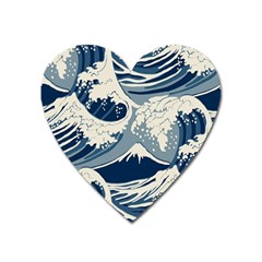 Japanese Wave Pattern Heart Magnet by Cemarart