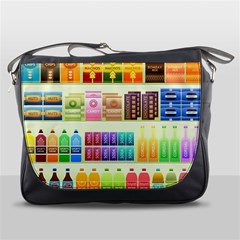 Supermarket Shelf Products Snacks Messenger Bag by Cemarart