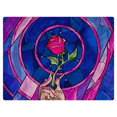 Enchanted Rose Stained Glass Two Sides Premium Plush Fleece Blanket (baby Size) by Cemarart