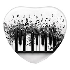 Piano Sounds Heart Glass Fridge Magnet (4 Pack) by RiverRootz