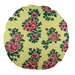 Retro 1880s Flowers Pattern 8 Large 18  Premium Round Cushions by violetheavensky